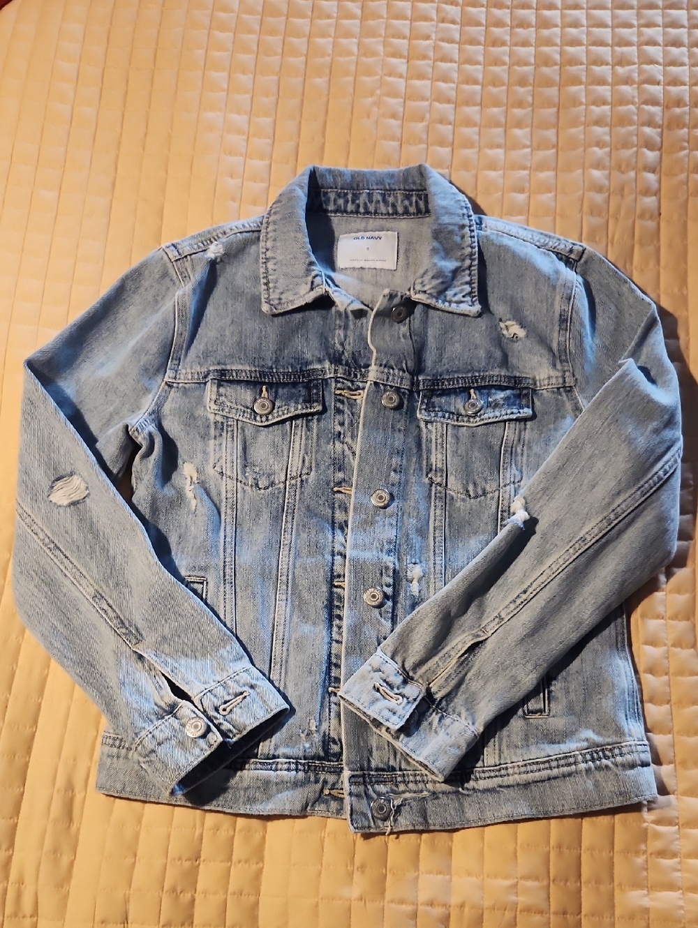 Old Navy Light Blue Distreased Denim Jacket-NWT - Picture 2 of 15